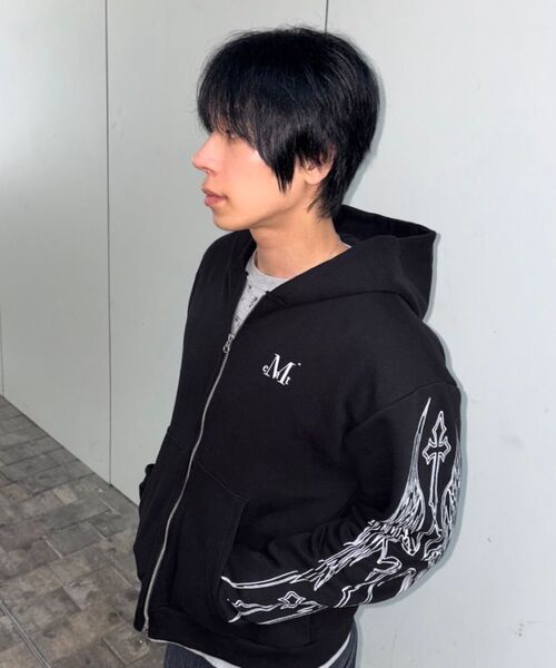 MUCENT(ムセント)の「フォズンミックスレタリングフードジップアップ男女共用(パーカー・レディース・ブラック・FRE/SMALL)」の22枚目の写真