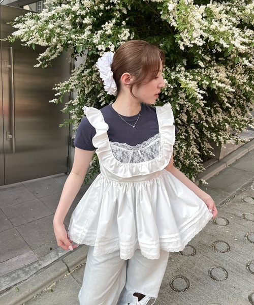 mieya mieya(ミーヤミーヤ)の「【mieya mieya】PETIT APLON TOP/プチエプロントップ(Tシャツ/カットソー・レディース・ホワイト・FREE)」の21枚目の写真
