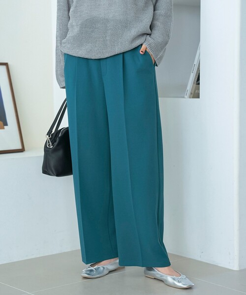 coen(コーエン)の「【定番 /秋カラー/ストレッチ/防シワ/UVカット】【シリーズ累計販売数20万本突破】イージービューティーワイドパンツ(WEB限定サイズあり)(スラックス・レディース・ブラック/ブラウン/ターコイズブルー/ダークグレー/ナチュラル/オリーブ・XL/L/XS/M/S)」の6枚目の写真