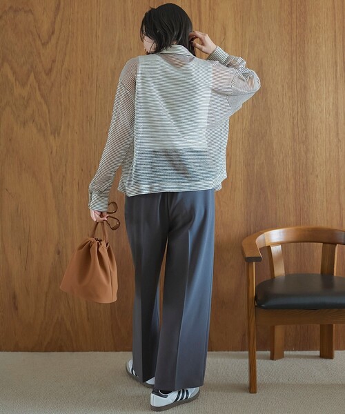 coen(コーエン)の「【定番 /秋カラー/ストレッチ/防シワ/UVカット】【シリーズ累計販売数20万本突破】イージービューティーワイドパンツ(WEB限定サイズあり)(スラックス・レディース・ブラック/ブラウン/ターコイズブルー/ダークグレー/ナチュラル/オリーブ・XL/L/XS/M/S)」の22枚目の写真