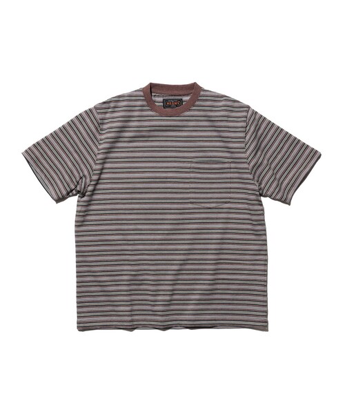BEAMS PLUS（ビームスプラス）の「Pocket Tee Multi Stripe②（Tシャツ/カットソー・メンズ・ブラウン/ブルー・XX-LARGE/LARGE/SMALL/MEDIUM/X-LARGE）」の3枚目の写真