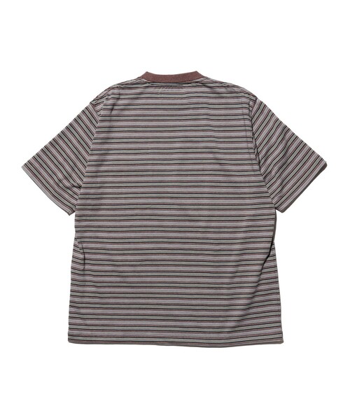 BEAMS PLUS（ビームスプラス）の「Pocket Tee Multi Stripe②（Tシャツ/カットソー・メンズ・ブラウン/ブルー・XX-LARGE/LARGE/SMALL/MEDIUM/X-LARGE）」の4枚目の写真