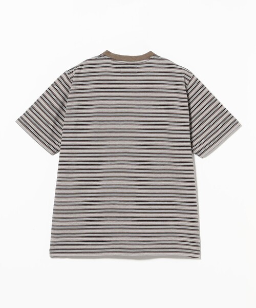 BEAMS PLUS（ビームスプラス）の「Pocket Tee Multi Stripe②（Tシャツ/カットソー・メンズ・ブラウン/ブルー・XX-LARGE/LARGE/SMALL/MEDIUM/X-LARGE）」の6枚目の写真