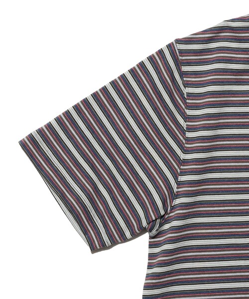 BEAMS PLUS（ビームスプラス）の「Pocket Tee Multi Stripe②（Tシャツ/カットソー・メンズ・ブラウン/ブルー・XX-LARGE/LARGE/SMALL/MEDIUM/X-LARGE）」の10枚目の写真