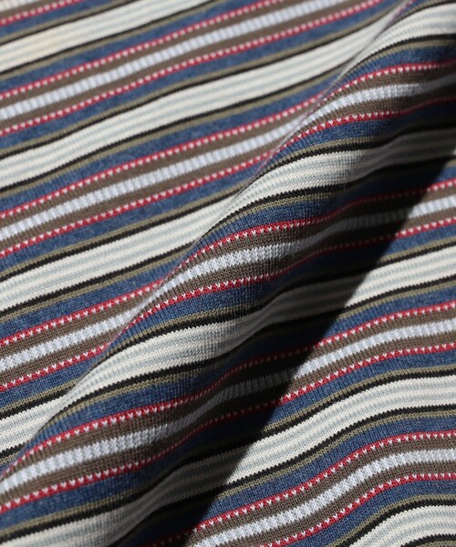 BEAMS PLUS（ビームスプラス）の「Pocket Tee Multi Stripe②（Tシャツ/カットソー・メンズ・ブラウン/ブルー・XX-LARGE/LARGE/SMALL/MEDIUM/X-LARGE）」の12枚目の写真