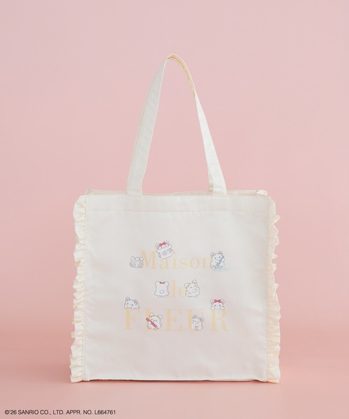 sanrio(サンリオ)の「【受注生産】はなまるおばけ フリルスクエアトートバッグ(トートバッグ・レディース・アイボリー/ピンク・FREE)」の1枚目の写真