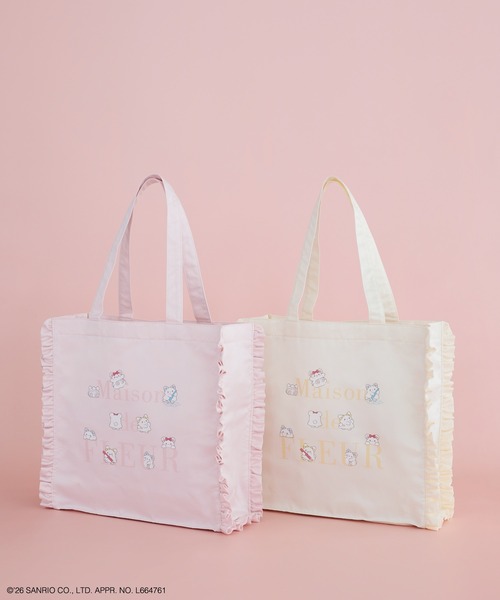 sanrio(サンリオ)の「【受注生産】はなまるおばけ フリルスクエアトートバッグ(トートバッグ・レディース・アイボリー/ピンク・FREE)」の7枚目の写真