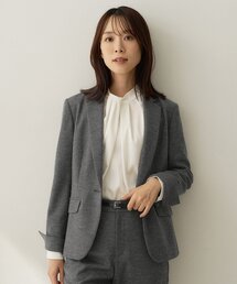 【ウール100/仕事着/スーツ】ミルドジャージテーラードジャケット