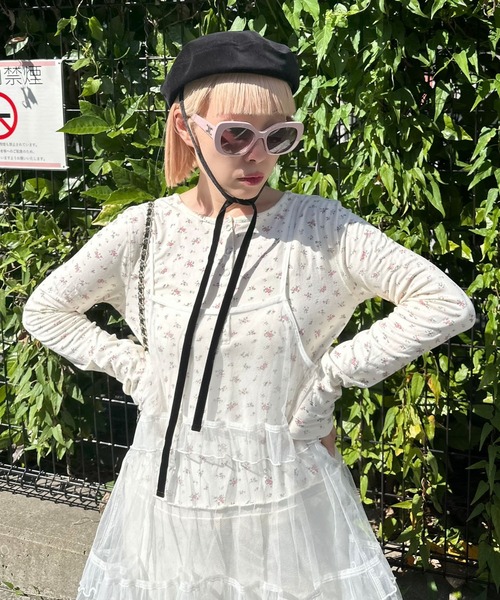 Alley Tokyo(アリートーキョー)の「ロンパース風花柄マルチウェイトップス(その他トップス・レディース・グレー/オートミール・FREE)」の22枚目の写真