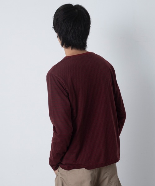 LUCY（ルーシー）の「LUCY/【26年秋冬新作】ルーズネックボーダーT(LS)（Tシャツ/カットソー・メンズ・ブラック系その他5/レッド系その他4・MEDIUM/LARGE）」の11枚目の写真