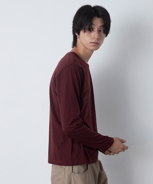 LUCY（ルーシー）の「LUCY/【26年秋冬新作】ルーズネックボーダーT(LS)（Tシャツ/カットソー・メンズ・ブラック系その他5/レッド系その他4・MEDIUM/LARGE）」の12枚目の写真