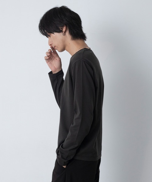 LUCY（ルーシー）の「LUCY/【26年秋冬新作】ルーズネックボーダーT(LS)（Tシャツ/カットソー・メンズ・ブラック系その他5/レッド系その他4・MEDIUM/LARGE）」の16枚目の写真