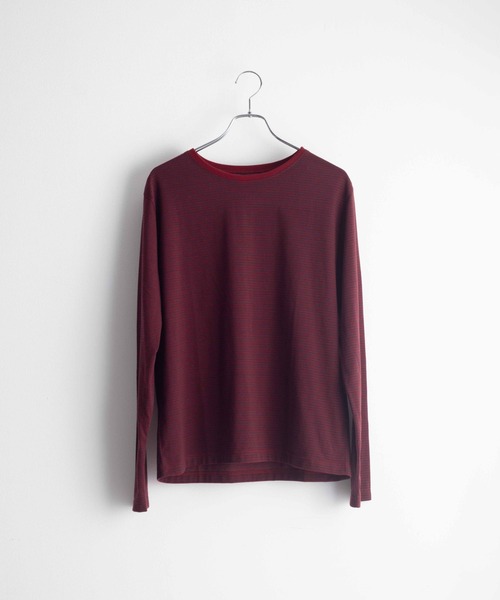LUCY（ルーシー）の「LUCY/【26年秋冬新作】ルーズネックボーダーT(LS)（Tシャツ/カットソー・メンズ・ブラック系その他5/レッド系その他4・MEDIUM/LARGE）」の21枚目の写真