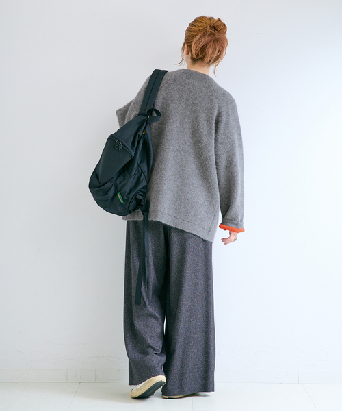 B.C STOCK(ベーセーストック)の「2層スムース編みロングカーディガン(カーディガン/ボレロ・レディース・チャコールグレー/ベージュ/ネイビー・FREE)」の6枚目の写真