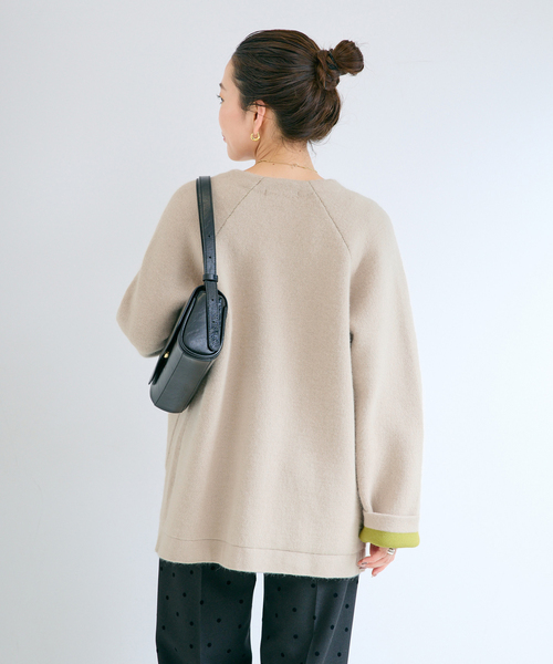 B.C STOCK(ベーセーストック)の「2層スムース編みロングカーディガン(カーディガン/ボレロ・レディース・チャコールグレー/ベージュ/ネイビー・FREE)」の15枚目の写真