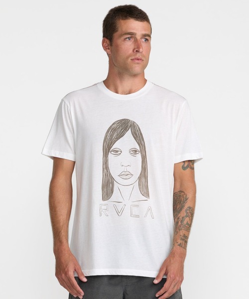 RVCA(ルーカ)の「RVCA メンズ SLEEPY GIRL SS Tシャツ 【2026年秋冬モデル】/ルーカ半袖T(Tシャツ/カットソー・メンズ・オフホワイト/グレー系その他・MEDIUM/LARGE)」の9枚目の写真