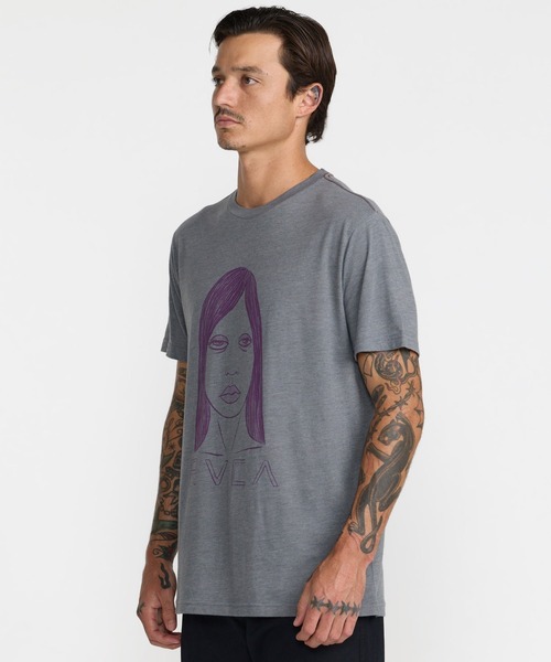 RVCA(ルーカ)の「RVCA メンズ SLEEPY GIRL SS Tシャツ 【2026年秋冬モデル】/ルーカ半袖T(Tシャツ/カットソー・メンズ・オフホワイト/グレー系その他・MEDIUM/LARGE)」の6枚目の写真