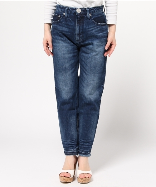 MURUA（ムルーア）の「ヘムデザインテーパードBOYSデニム（デニムパンツ・レディース・スカイブルー/ブルー・0/XS/3/L/2/M/1/S）」の15枚目の写真