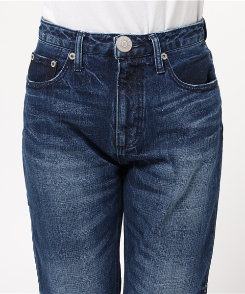 MURUA（ムルーア）の「ヘムデザインテーパードBOYSデニム（デニムパンツ・レディース・スカイブルー/ブルー・0/XS/3/L/2/M/1/S）」の10枚目の写真