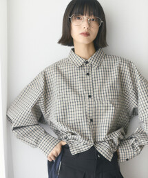 Firsthand/ファーストハンド ヘムコード 切り替え ロングスリーブ ショートレングス シャツ【限定展開】