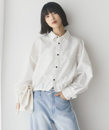 Firsthand/ファーストハンド ヘムコード 切り替え ロングスリーブ ショートレングス シャツ【限定展開】