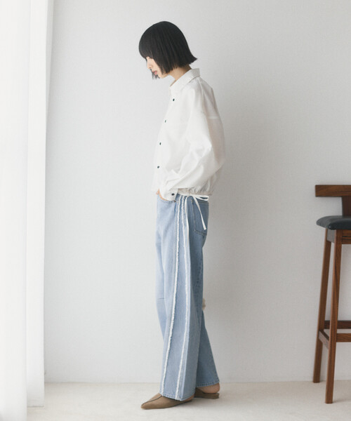 Firsthand（ファーストハンド）の「Firsthand/ファーストハンド ヘムコード 切り替え ロングスリーブ ショートレングス シャツ【限定展開】（シャツ/ブラウス・レディース・ホワイト/ネイビー/ベージュ/ブラック・FREE）」の14枚目の写真