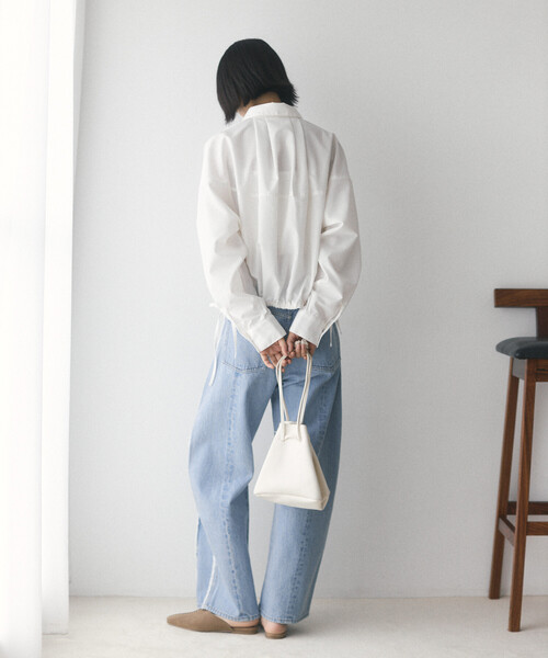 Firsthand（ファーストハンド）の「Firsthand/ファーストハンド ヘムコード 切り替え ロングスリーブ ショートレングス シャツ【限定展開】（シャツ/ブラウス・レディース・ホワイト/ネイビー/ベージュ/ブラック・FREE）」の15枚目の写真