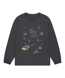 PEN DRAWING LONG SLV TEE charcoal