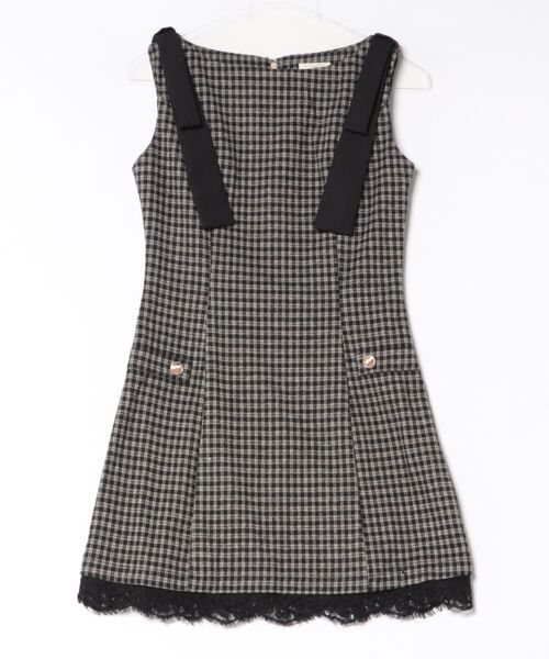 fupel(フぺル)の「check mini onepiece / チェックミニワンピース(ワンピース・レディース・ベージュ/グレー・FREE)」の12枚目の写真
