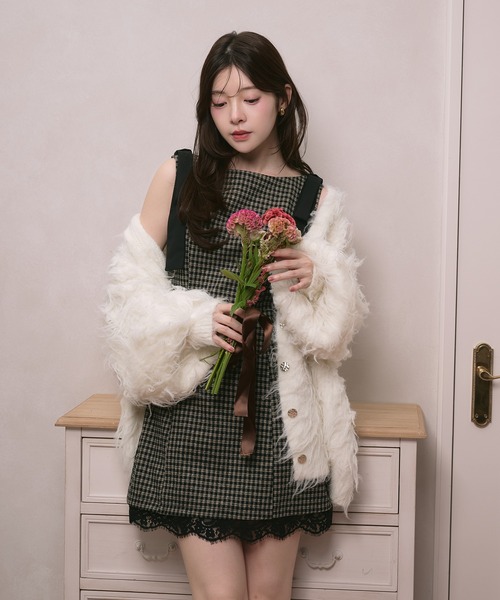 fupel(フぺル)の「check mini onepiece / チェックミニワンピース(ワンピース・レディース・ベージュ/グレー・FREE)」の21枚目の写真