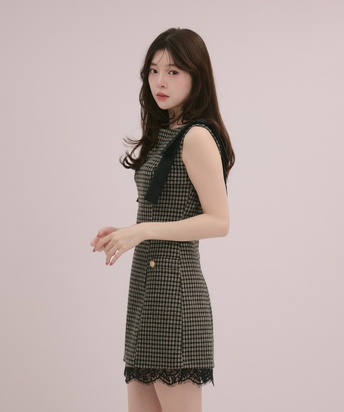 fupel(フぺル)の「check mini onepiece / チェックミニワンピース(ワンピース・レディース・ベージュ/グレー・FREE)」の17枚目の写真