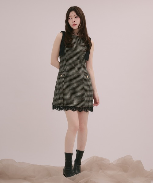 fupel(フぺル)の「check mini onepiece / チェックミニワンピース(ワンピース・レディース・ベージュ/グレー・FREE)」の22枚目の写真