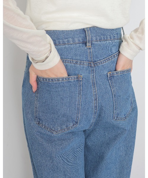 cheriella（シェリエラ）の「【cheriella】レースドッキングストレートデニムパンツ　LACE DOCKING STRAIGHT DENIM PANTS（デニムパンツ・レディース・ブラック/ブルー・FREE）」の5枚目の写真