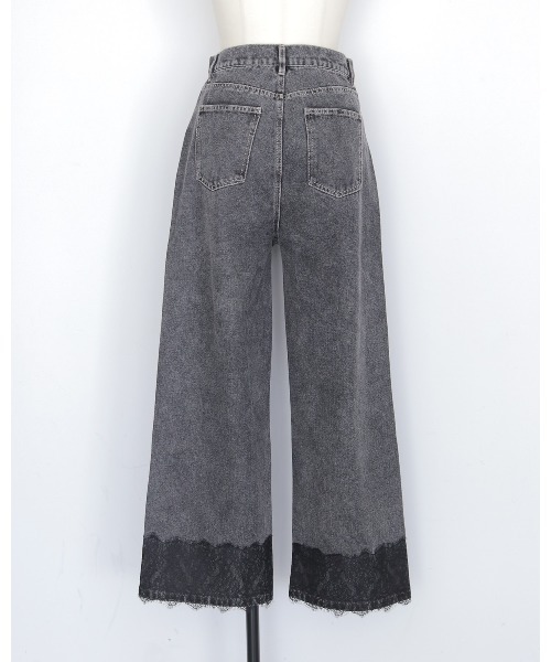 cheriella（シェリエラ）の「【cheriella】レースドッキングストレートデニムパンツ　LACE DOCKING STRAIGHT DENIM PANTS（デニムパンツ・レディース・ブラック/ブルー・FREE）」の21枚目の写真