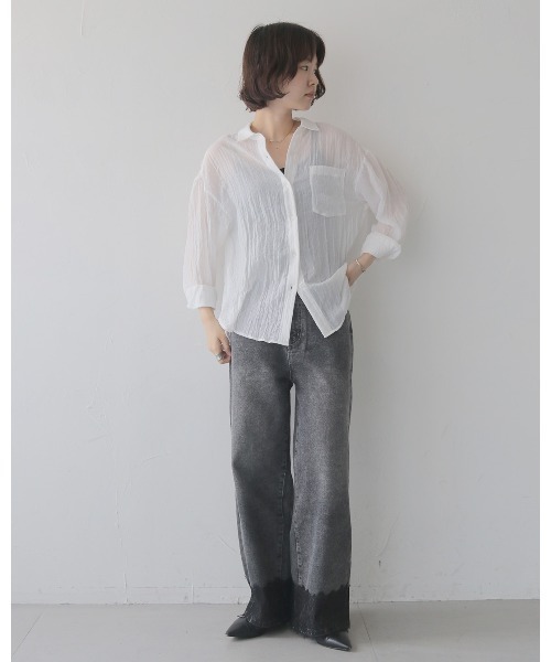 cheriella（シェリエラ）の「【cheriella】レースドッキングストレートデニムパンツ　LACE DOCKING STRAIGHT DENIM PANTS（デニムパンツ・レディース・ブラック/ブルー・FREE）」の15枚目の写真