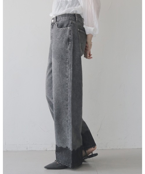 cheriella（シェリエラ）の「【cheriella】レースドッキングストレートデニムパンツ　LACE DOCKING STRAIGHT DENIM PANTS（デニムパンツ・レディース・ブラック/ブルー・FREE）」の8枚目の写真