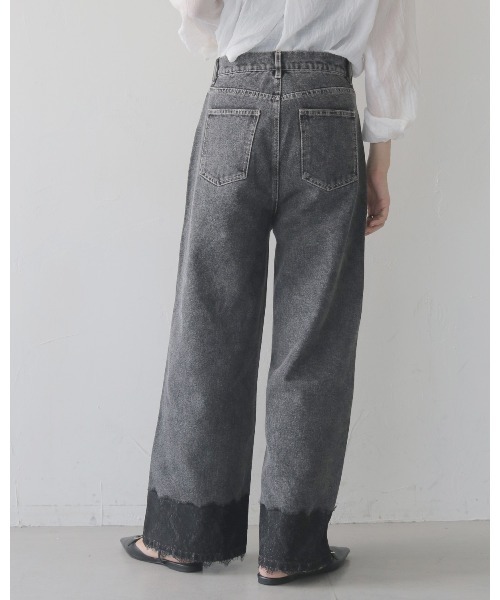 cheriella（シェリエラ）の「【cheriella】レースドッキングストレートデニムパンツ　LACE DOCKING STRAIGHT DENIM PANTS（デニムパンツ・レディース・ブラック/ブルー・FREE）」の9枚目の写真