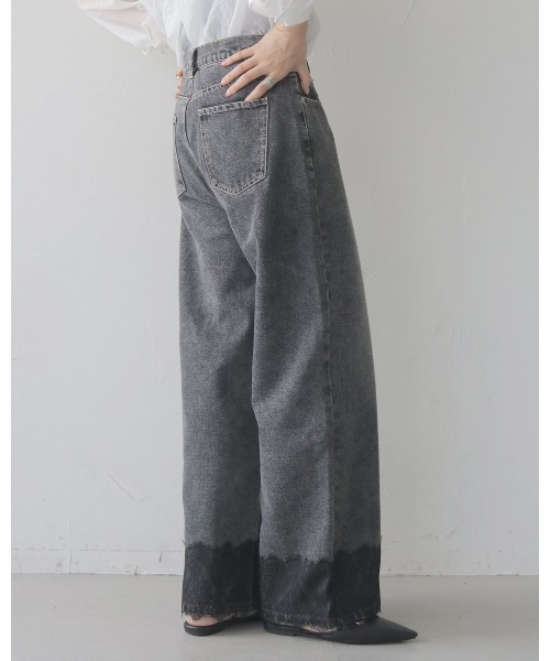 cheriella（シェリエラ）の「【cheriella】レースドッキングストレートデニムパンツ　LACE DOCKING STRAIGHT DENIM PANTS（デニムパンツ・レディース・ブラック/ブルー・FREE）」の10枚目の写真