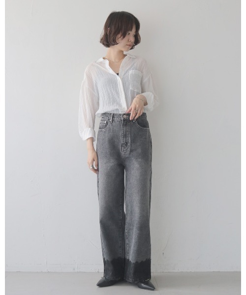cheriella（シェリエラ）の「【cheriella】レースドッキングストレートデニムパンツ　LACE DOCKING STRAIGHT DENIM PANTS（デニムパンツ・レディース・ブラック/ブルー・FREE）」の11枚目の写真