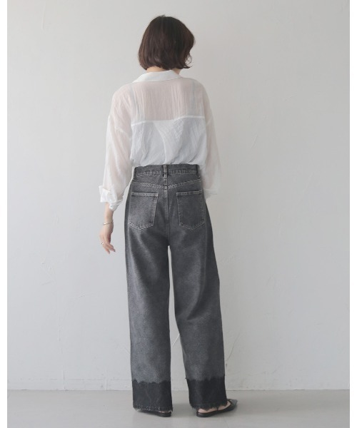 cheriella（シェリエラ）の「【cheriella】レースドッキングストレートデニムパンツ　LACE DOCKING STRAIGHT DENIM PANTS（デニムパンツ・レディース・ブラック/ブルー・FREE）」の12枚目の写真
