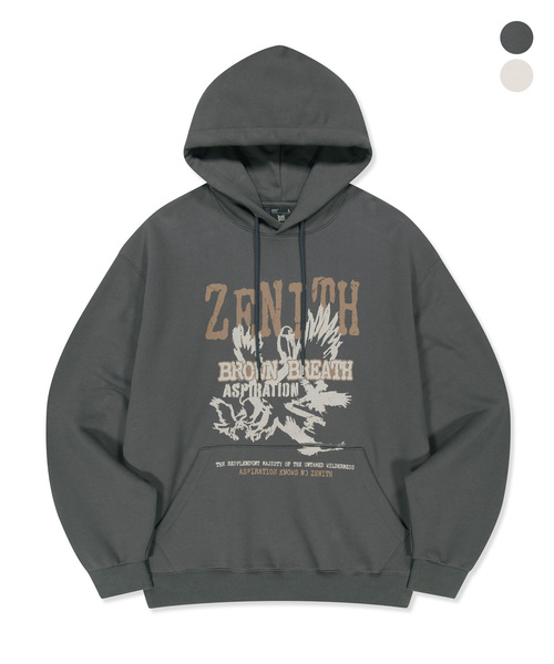 BROWNBREATH(ブラウンブレス)の「ZENITH HOODIE(パーカー・レディース・ダークグレー/アイボリー・LARGE/X-LARGE/MEDIUM/SMALL)」の2枚目の写真