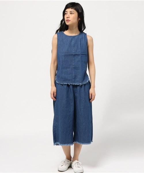 VENCEEXCHANGE（ヴァンスエクスチェンジ）の「デニムフリンジノースリセットアップ       （つなぎ/オールインワン・レディース・ブルー/ライトブルー・MEDIUM）」の3枚目の写真
