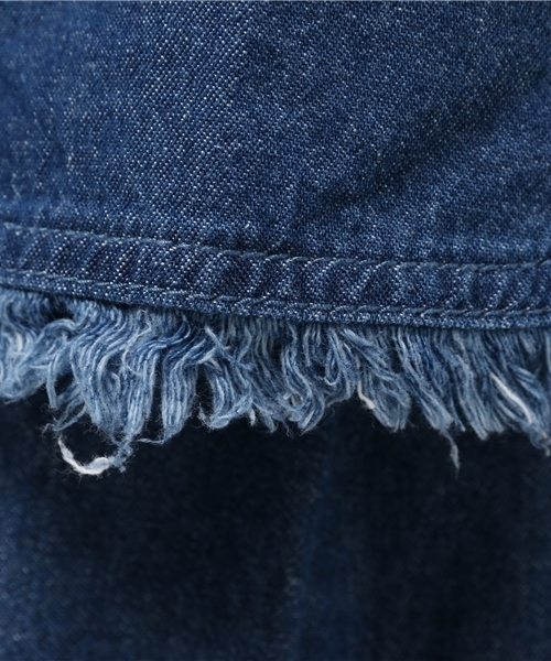 VENCEEXCHANGE（ヴァンスエクスチェンジ）の「デニムフリンジノースリセットアップ       （つなぎ/オールインワン・レディース・ブルー/ライトブルー・MEDIUM）」の9枚目の写真