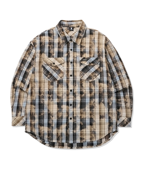 LIFE WORK（ライフワーク）の「ヴィンテージフェイドツーポケットチェックシャツ（シャツ/ブラウス・メンズ・スカイブルー/ネイビー/ブルー/PINK・MEDIUM/LARGE）」の2枚目の写真