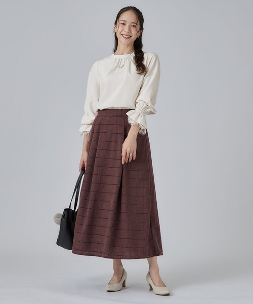 SHOO・LA・RUE(シューラルー)の「【S-LL/洗濯機可】お袖レースで華やぐ。フェミニンブラウス(シャツ/ブラウス・レディース・オフホワイト/ブラック/ブラウン系・04/03/02/01)」の22枚目の写真