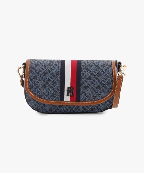 TOMMY HILFIGER(トミーヒルフィガー)の「TH モノプレイ ストライプ ショルダーバッグ(ショルダーバッグ・レディース・ネイビー・FREE)」の1枚目の写真