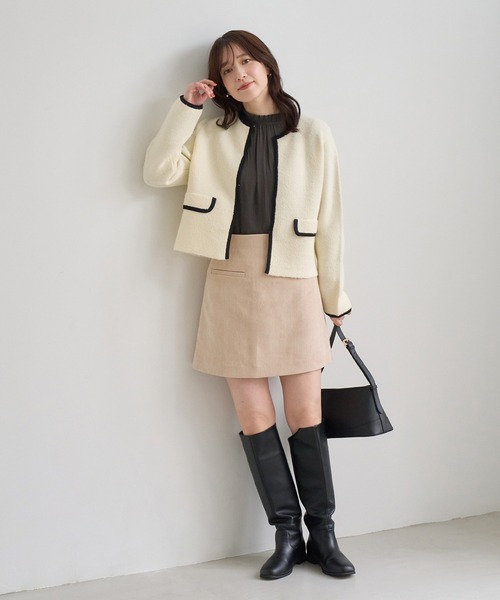 ROPE' PICNIC(ロペピクニック)の「パールボタン 上品見えギャザーブラウス キャンディースリーブ(シャツ/ブラウス・レディース・キナリ/ブラック系その他/オフホワイト/チャコールグレー・FREE)」の6枚目の写真