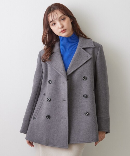 DRESSTERIOR(ドレステリア)の「Super140 AラインPコート(ピーコート・レディース・ネイビー/ダークグレー・34/38/36)」の2枚目の写真