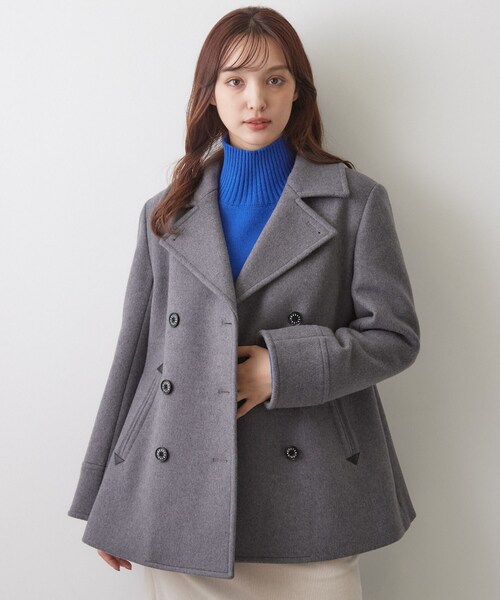 DRESSTERIOR(ドレステリア)の「Super140 AラインPコート(ピーコート・レディース・ネイビー/ダークグレー・34/38/36)」の4枚目の写真