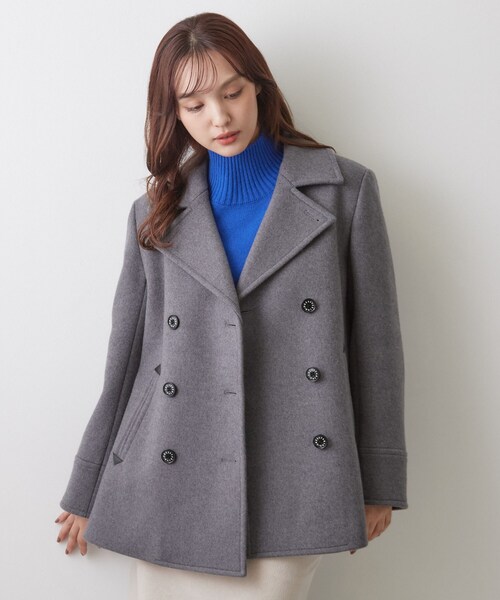 DRESSTERIOR(ドレステリア)の「Super140 AラインPコート(ピーコート・レディース・ネイビー/ダークグレー・34/38/36)」の5枚目の写真